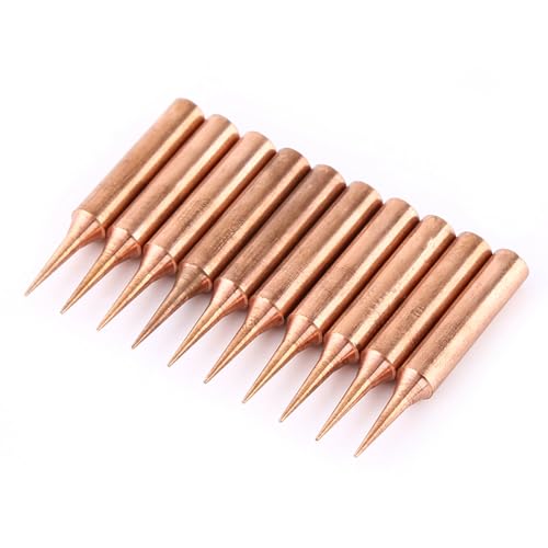 10Pcs Pure Copper Soldering Tips 900m-t Soldering Iron Tips Copper Soldering Iron Tips Soldering Iron Copper Tips Suitable for 936, 937, 938, 969, 8586, 852D Stations