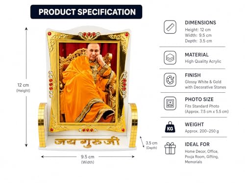 Image of Guru Ji CAR SWAROOP Dashboard Shukrana Guru Ji Home Decor,Office Table (Guruji Face) Desktop and Workplace (Off White)