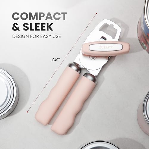 Image of Zulay Kitchen Manual Can Opener Heavy Duty Patented Stainless Steel, Peach