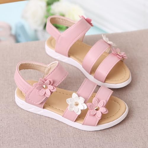 Toddler Baby Girls Sandals Kids Open Toe 3D Flowers Straps Summer Casual Flower Girl Flat Sandal Cute Walking Shoes3