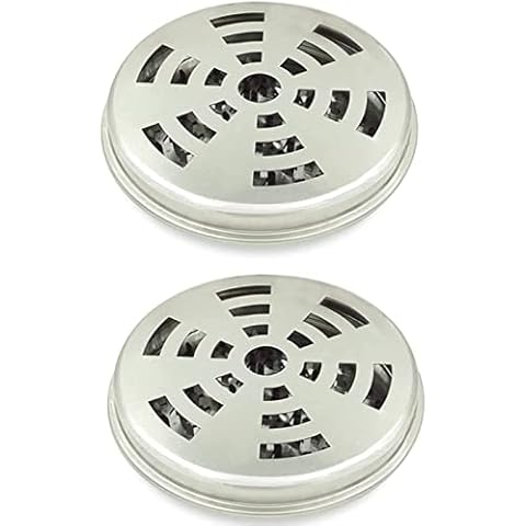 YMLOVE 2pcs/Set Mosquito Coil Holder, Tin Mosquito Sandalwood Incense Coil Burner Mosquito Coils Repellent Rack Indoor Use with Cover Cover