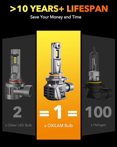 Image of OXILAM 9005 9006 Bulbs Combo, 52000LM 700% Super Bright Fog Light Bulb, 6500K White HB3 HB4 Halogen Replacement Bulb, Non-polarity, Plug and Play, Pack of 4
