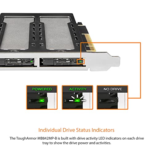Image of ICY DOCK Dual Bay 2X M.2 NVMe SSD to PCIe 4.0 x8 Removable Adapter Card for PCI Express Slot (PCIe Bifurcation Required) | ExpressSlot MB842MP-B