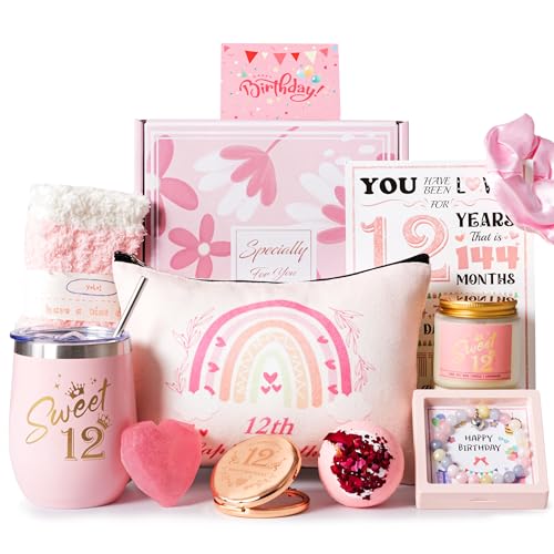 Regalo de Cumpleaños para Niña de 12 Años - Cesta Única para Hija, Mejor Amiga, Sobrina, Nieta, Hermana