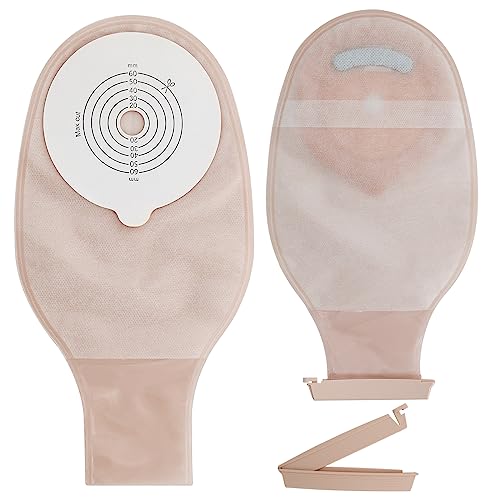 KONWEDA 25 peças de sacos de colostomia, bolsas drenáveis de uma peça para cuidados com estoma de ileostomia de ostomia, cortado para ajustar..