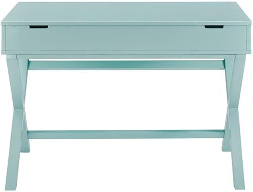 Miniatura 5 de UrbanPro Escritorio de madera de pie con elevación transicional en azul turquesa