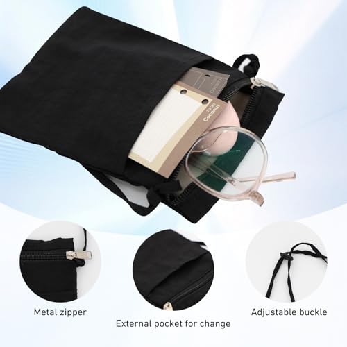 2 PCS Ultralight Phone Purses with Crossbody Strap, Nylon Cell Phone Purse, With Zipper, Adjustable Shoulder Strap, Can store cards, keys and other items, Can Be Used as a Gift (Off White + Black)3