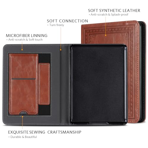 Image of CoBak Case with Stand for Kindle Paperwhite 12th Gen 2024 Released (7 inch) & Kindle Colorsoft Signature Edition - Durable PU Leather Cover with Auto Sleep Wake, Card Slot, Hand Strap Feature, Vintage