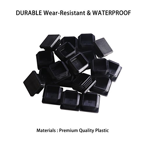 Image of 8pcs 2 inch Square Tubing Black Plastic Plug Fence Post Pipe Cover Tube Chair Glide Insert Finishing Plug