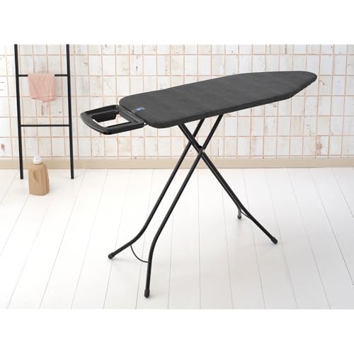 Image of Brabantia XL Comfort Ironing Board with Solid Steam Iron Rest | Large (Size C) | Fairtrade Denim Black Cover | Adjustable Height (27-38 inch), Easy Fold, Anti-Collapse Lock, Non-Slip Feet