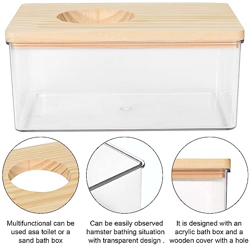 Disnace Sandbad Hamster, Haustier Badewanne, Hamster Toilette, Abnehmbarer Hamster, Sand Badezimmer, Behälter Kleintier Sauna Sandkasten für Hamster Meerschweinchen Frettchen Gerbil Chinchilla (M)
