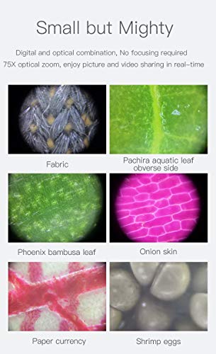 Image of Smartphone Microscope Camera Universal Adapter - 75X Magnification | Smallest Pocket Microscope | Universal Compatibility | LED Illumination - Compatible with iPhone and Android