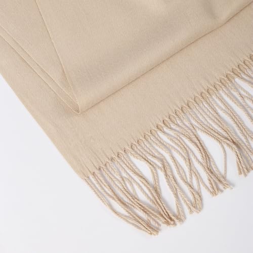 Pashmina Feel Shawls Wraps Solid Scarf for Women Soft Silky Warm Men Scarves Hijab3