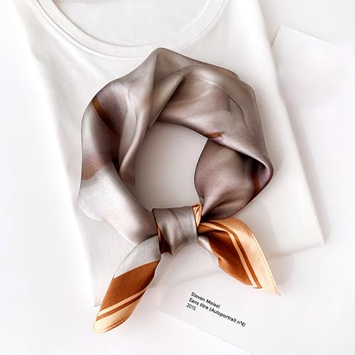 Mulberry Silk Scarf – Square 21" Small Lightweight Neckerchief Breathable Head Wrapping for Women, Ladies. Men4