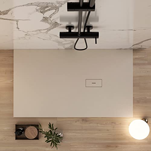 Olimpo Docce - Piatto Doccia In Marmoresina Crema Effetto Pietra Cemento Maka - 80X100 - 7