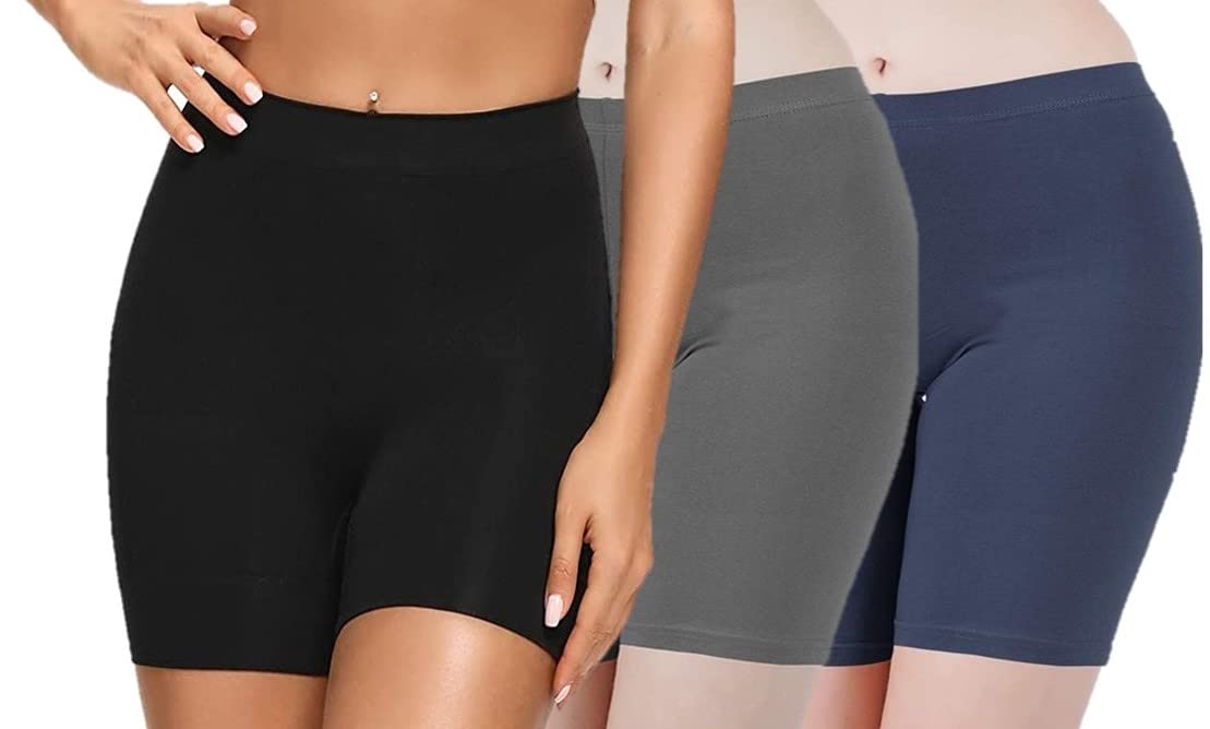 county colors Cycling Shorts for Women Girls Underskirt slip safety short Under Dresses Seamless Briefs Anti Chafing Underwear Panties Mid Thigh Boyshorts Regular and Plus Sizes Combo Pack-picture-27