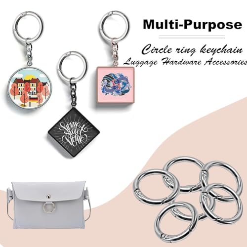 20 Stück Karabiner Rund 38mm,Rund Karabinerhaken Edelstahl,Schlüsselanhänger Ringe,O-Ring Karabiner Klein,Karabiner Ring für Schlüssel und Handwerk,DIY Handwerk,karabiner ring edelstahl Silber