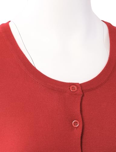 Image of Allsense Women's Long-Sleeve Crewneck Cardigan | Classic Button Down Sweater, Soft Fine Knit, Lightweight