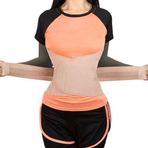 SUPPORTSMART Shrink Smart Postpartum Belt - Belly Support Recovery Wrap, Postpartum Belly Band Girdles, Body & Waist Shapewear (Beige, Small/Medium)