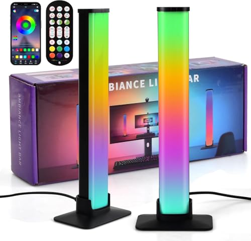 Mapille 2PCS Gaming LED Smart Lampes, Sync avec Musique, Barre LED RGB, Rétroéclairage TV,...