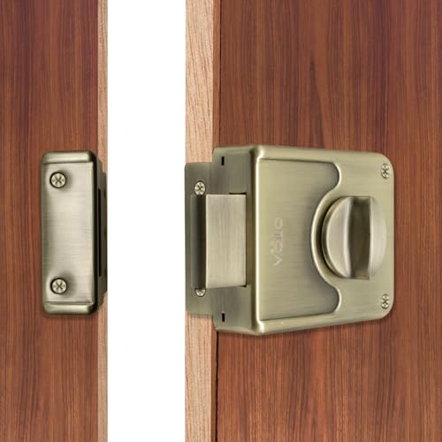 Image of VOLO Heavy Duty Tri-Bolt Rim Lock - Secure Dead Lock with Keys for Main Door, Single & Double Doors, Left & Right-Handed Use - Ideal for Home & Office (Pack of 1) (MT-04 (Antique))