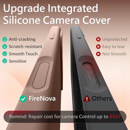 Image of FireNova Magnetic for iPhone 17 Pro Case, Compatible with MagSafe, [Integrated Silicone Camera Control Button] [Camera Protection] Anti-Scratch Microfiber Lining Phone Case, 6.3 inch, Pinksand