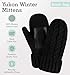 Brook + Bay Women's Cold Weather Mittens - Thick Cable Knit Fleece Lined Winter Mittens for Women - Warm Chunky Ladies Black Gloves