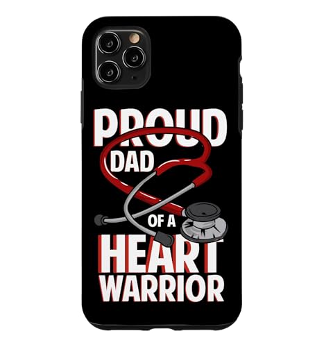 Proud Dad Of A Heart Warrior �S�̒f�w �n�[�g�E�H�[���A �������� �X�}�z�P�[�X iPhone 11 Pro Max �p