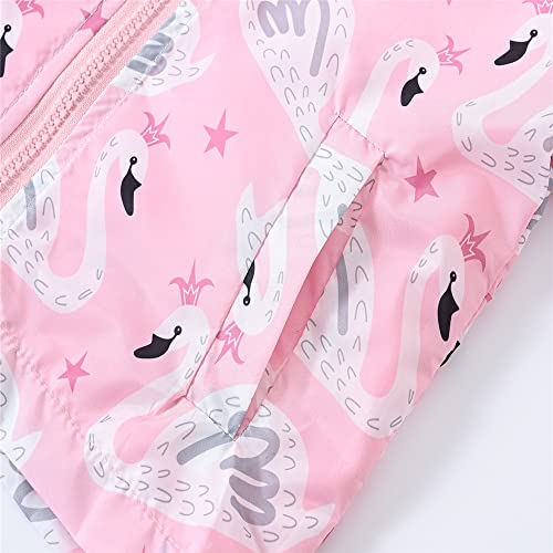 Image of TUIJI Toddler Boys Girls Cartoon Print Zip Jacket Hooded Trench Lightweight Kids Coats Windbreaker Casual Outerwear