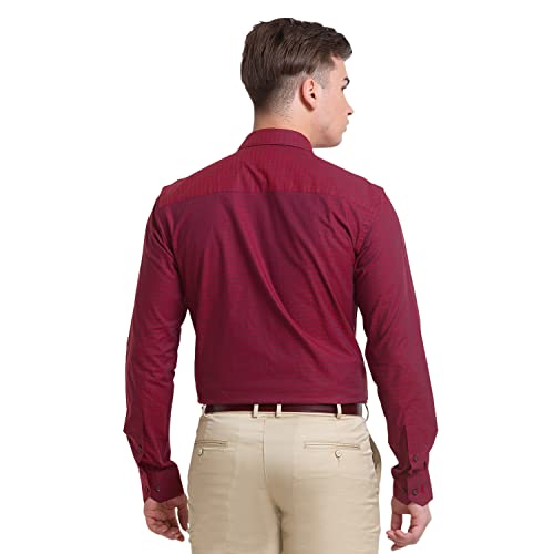 Image of Park Avenue Men's Pure Cotton Structure Pattern Slim Fit Semi Cutaway Collar Full Sleeve Ceremonial Shirt