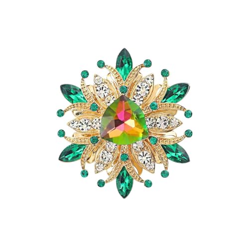 Image of Rhinestone Crystal Sunflower Brooch Pin Elegant Wreath Brooch Clothing Hat Bag Skirt Accessories for Women