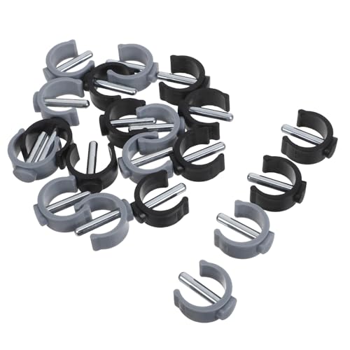 NOLITOY 20 Pièces C-Shape Clamp Clips pour Canne et Déambulateur Accessoires Robustes Abs et Acier Verrouillage Sécurisé Antidérapant pour Aides Mobilité des Personnes Âgées