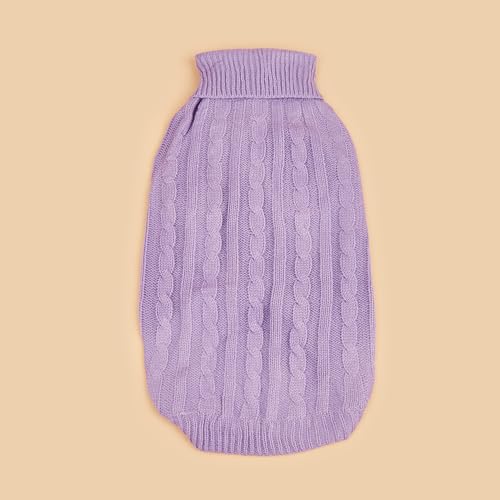 Image of Dog Sweater Soft Warm Turtleneck Knitted Clothes for Small Medium Large Pet | Comfy Wool Knit, Turtleneck & Classic Design, Easy on /off, Warm Winter Girls Boys Dogs Christmas Sweaters, Medium Purple, L