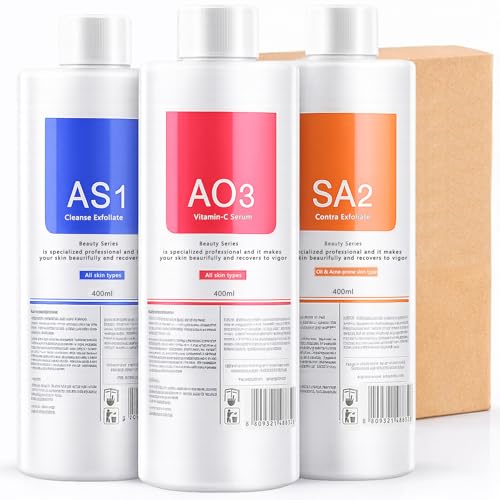 VenxyKod Aqua Peeling Solution for Spa & Salon 400ml Professional Facial Serum Skin Care Liquid for Facial Machine Cleaning - Pack of 3 Bottles