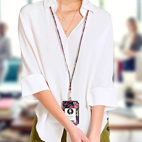 Elv Badge Holder With Zipper, Id Badge Card Holder Wallet With 5 Card Slots, 1 Side Rfid Blocking Pocket And 20 Inch Neck Lanyard Strap For Offices Id, School Id, Driver Licence #TOP5