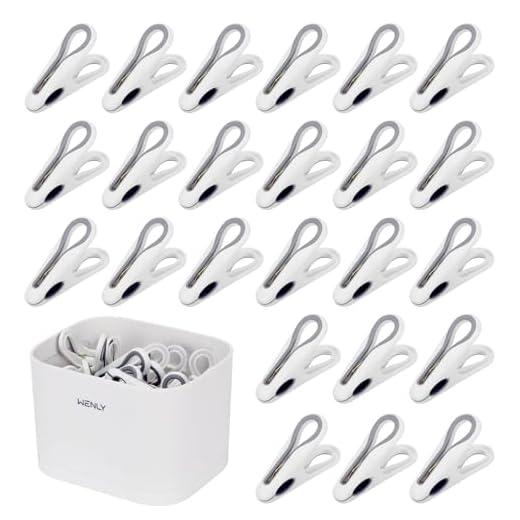 Auauraintt 36 pcs Antideslizante Pinzas de Ropa,con Cesta de Almacenamiento,Sin Rastro,Blanco, plástico Pinzas de Ropa,para tendedero o tendedero, Toalla, Ropa, Calcetines