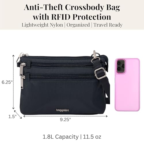 Image of Securtex Anti-Theft Stash Crossbody - 9.25 inchx 6.25 inch Travel Safe Bag w /Locking Zippers