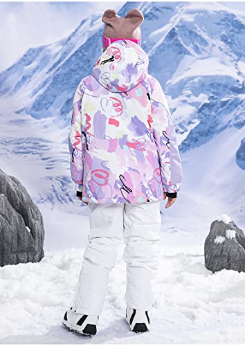 Image of Girls /Boys Snowsuits Hooded Insulated Windproof Winer Coats Ski Jacket Snow Pants Set