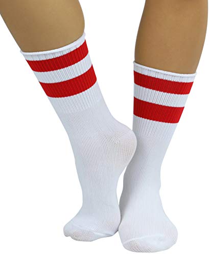 Image of ToBeInStyle Women's Acrylic Ankle Hi With Double Stripe Top Crew Fun Athletic Socks