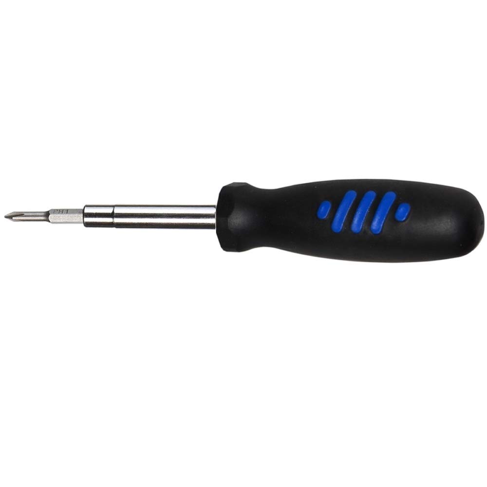 Edward Tools Multi Tool Screwdriver 6 in 1 - Combination Multi Bit Screwdriver with #1, #2 Phillips, 3/16", 1/4" slotted, 1/4", 5/16" nut drivers -