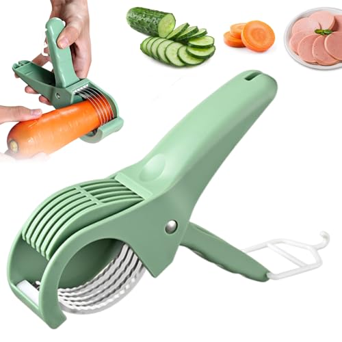 Salad Scissors, 2025 New Salad Chopper and Meat Tenderizer, Effortless Lettuce Cutter Scissors for Quick Chopped Salads,Vegetable, Efficient Food Prep Tool with Non-Slip Handles, Easy Clean (Green)