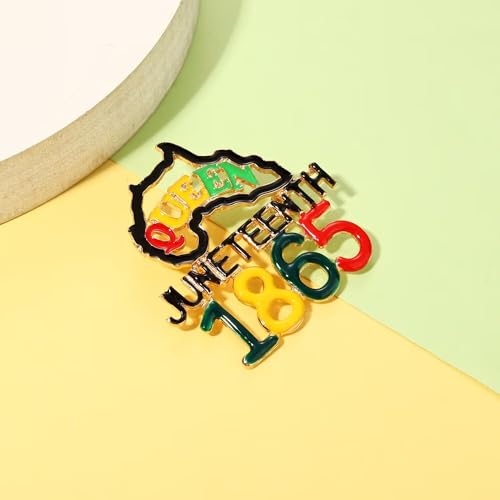 Image of African Brooches Africa Map Black Women Fist Heart Afro Brooch Pins Colorful Enamel 1865Juneteenth Black History Month Lapel Pins for Women