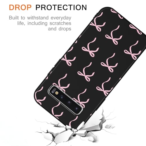 Phoona Bow Pattern Phone Case for Samsung Galaxy S10（4G） 6,1", Cute Aesthetic Design Print Funda with TPU Slim Liquid Silicone Shockproof Protection Soft Phone Cover for Women Girls, 01 - Image 3