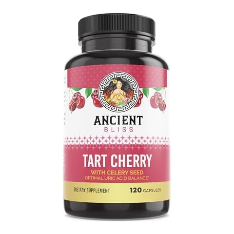 Ancient Bliss Tart Cherry Capsules, Inflammation & Joint Support Supplement for Men & Women, Tart Cherry Supplement to Support Digestion, Sleep & Vitality (120 Capsules) Cover