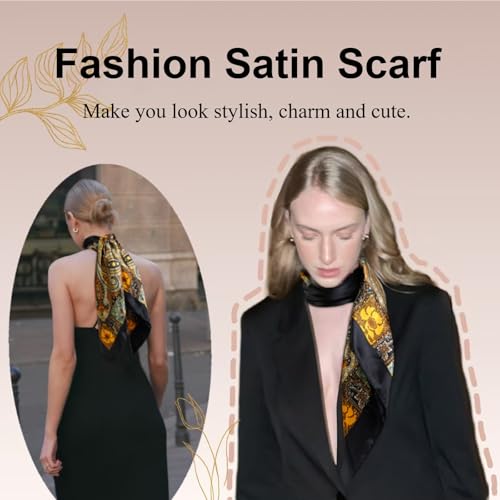 AKTVSHOW Head Scarf for Women Like Silk Square Hair Scarves, Scarf Bandanas for Women 35 Inches3