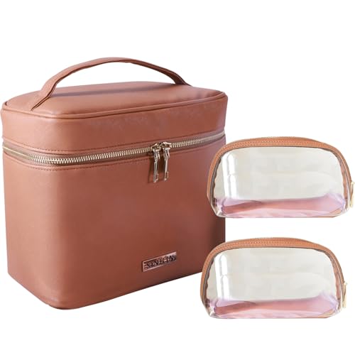 Sanhecun Travel Makeup Bag 3-Piece Set (Grey)