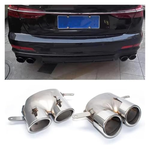 Embellecedor de escape para Audi A6 de cuatro salidas de acero 4