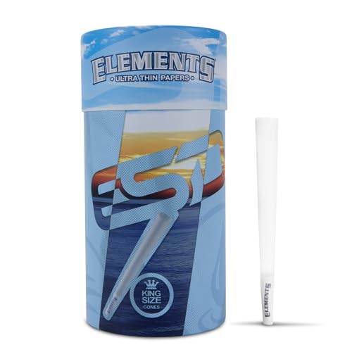 Elements Ultra Thin Rolling Paper Cones King Size | 100 Pack | Pre Rolled with Tips and Packing Tubes Included