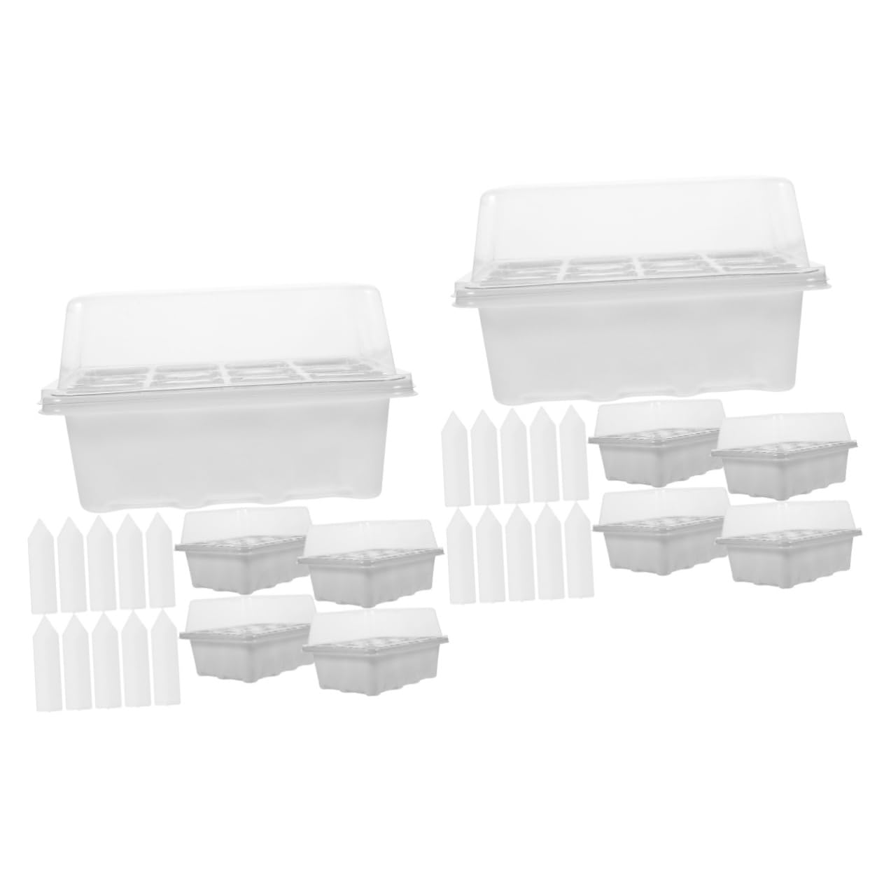 INOOMP 2juegos Bandeja De Germinación con Tapa para Plántulas De Huecos para Cultivar Semillas y Trasplantes Jardines y Huertos Kit Completo con Etiquetas De Plantas