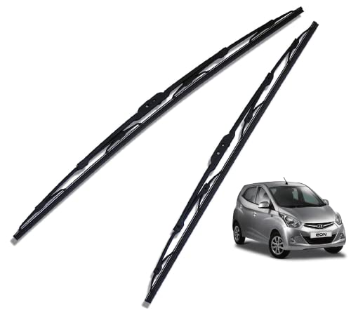 Image of Euro Care Metal Type Wiper Blade Compatibility with Hyundai Eon Windshield Car Wiper Blade Size D-22,P-14